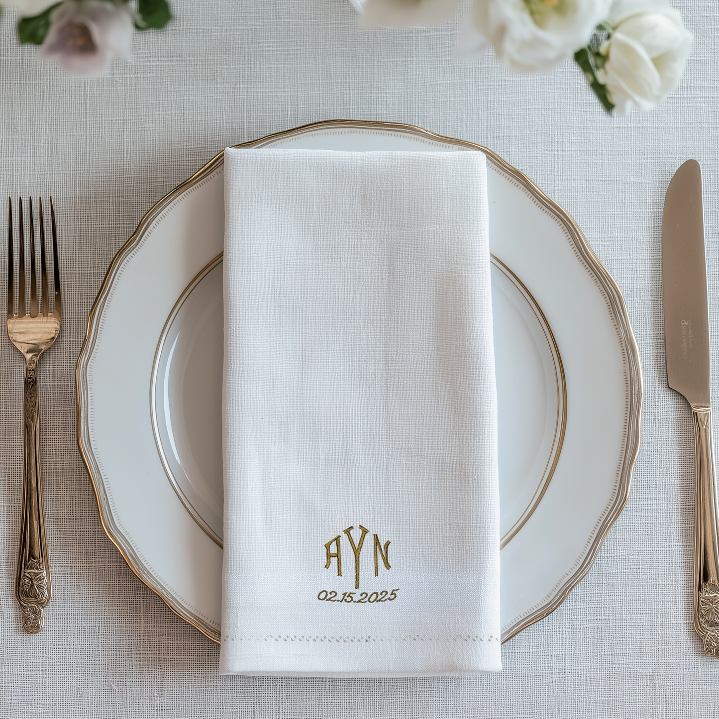 Custom Wedding, Communion, Baptism, etc. Dinner Napkin