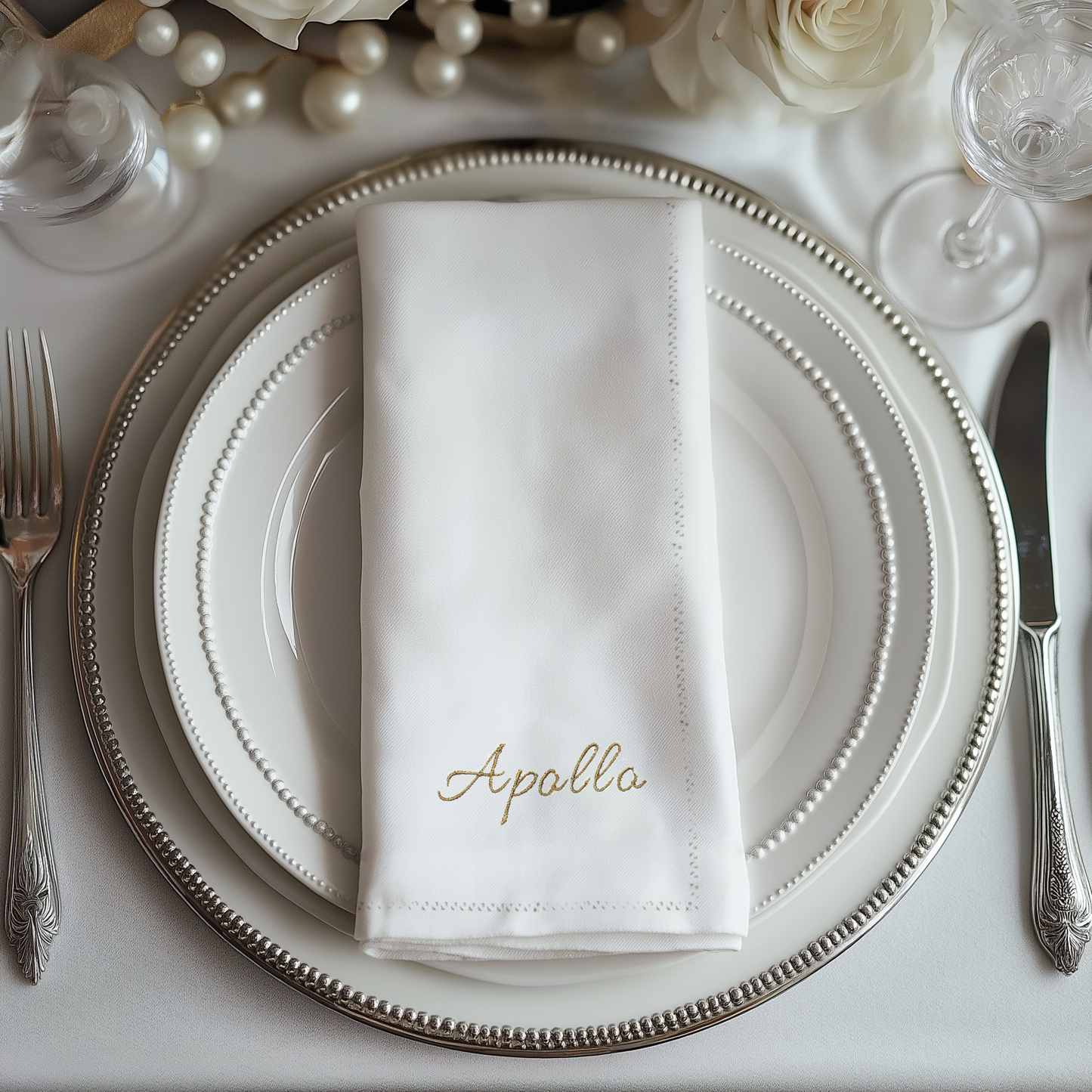 Custom Dinner Napkin - Set of 4 - Last Name